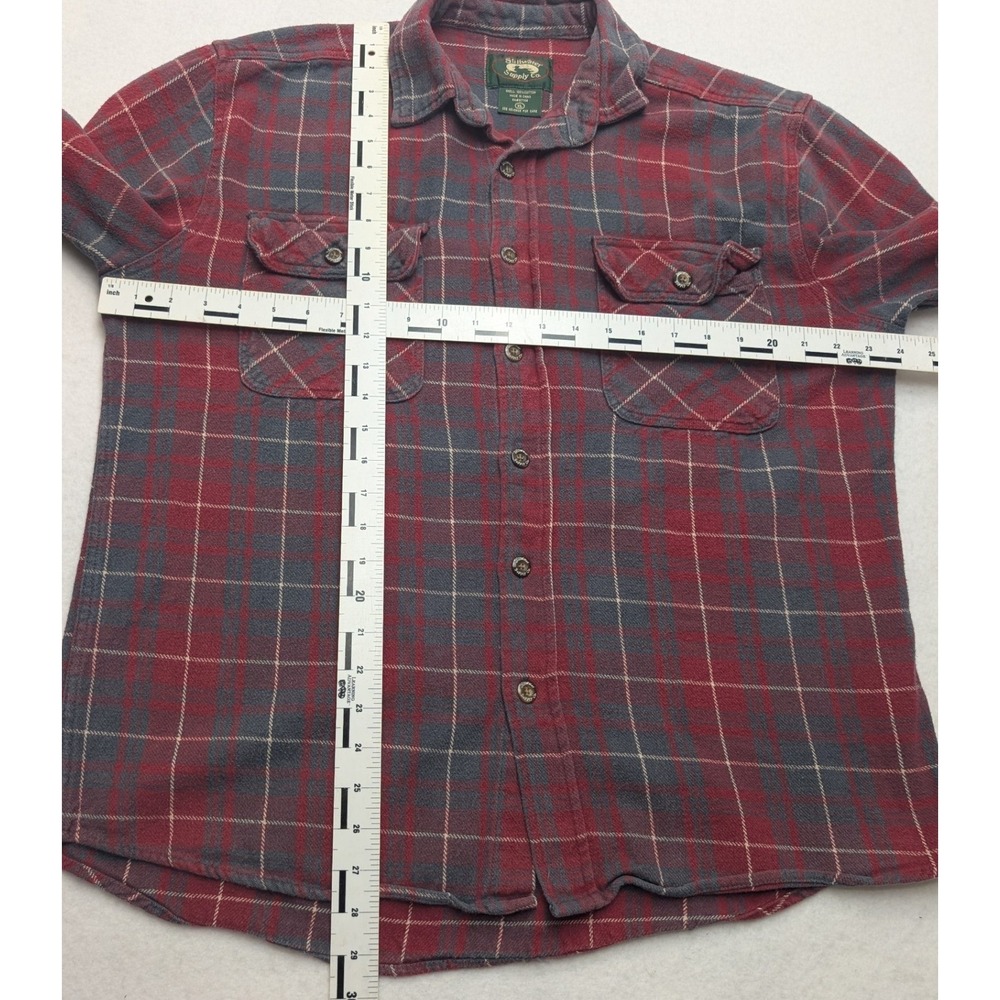 Stillwater Supply Co Flannel Shirt Mens XL Red Plaid Long Sleeve‎ Cotton - Picture 6 of 8